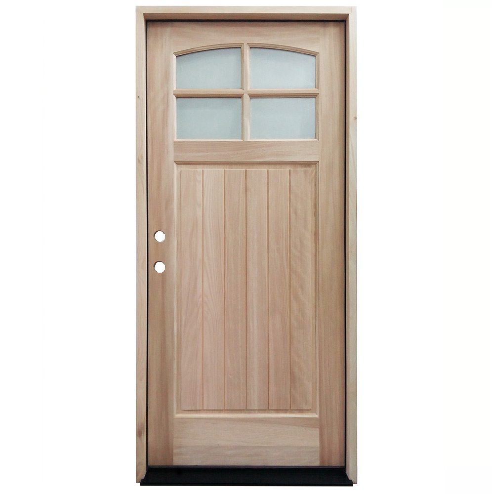 TCM8200 8-Lite Mahogany Exterior Wood Door - Clear Glass - Right